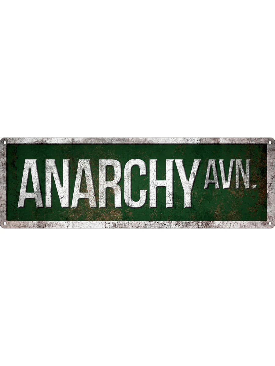 Anarchy Avenue Slim Tin Sign | Grindstore