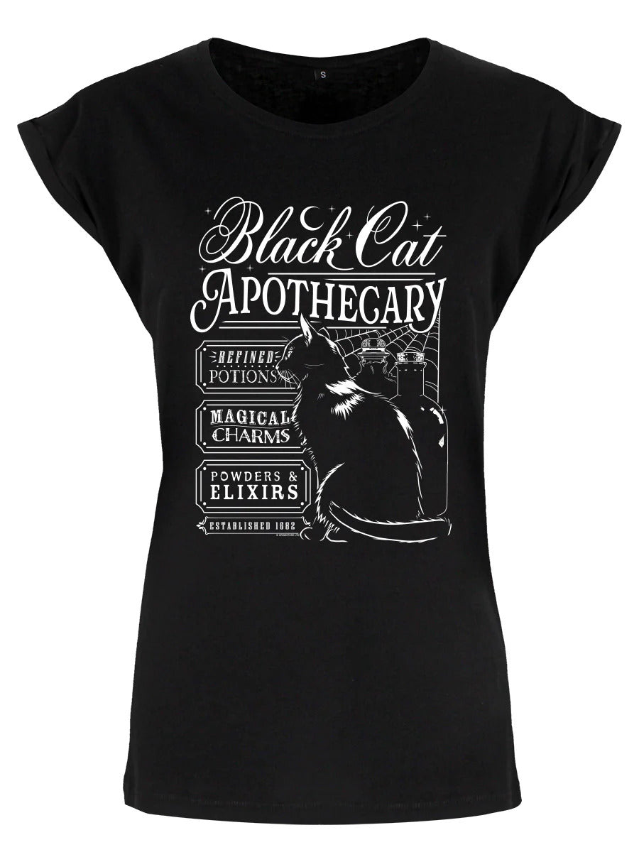 Black Cat Apothecary Ladies T-Shirt | Grindstore