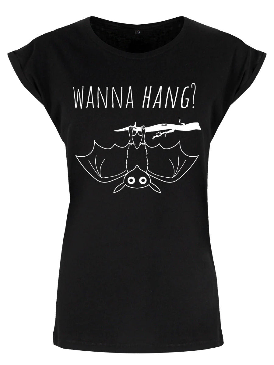 Cute Bat Wanna Hang? Ladies T-Shirt | Grindstore