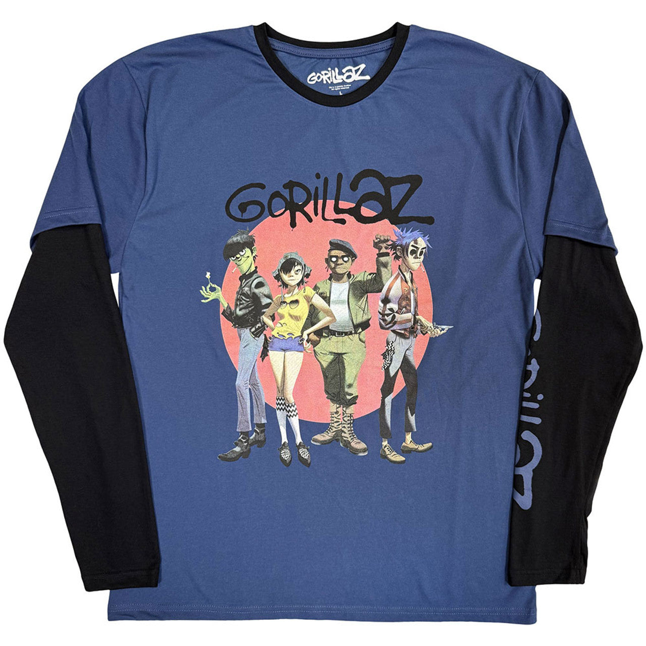 Gorillaz Group Circle Rise Layered Long Sleeve T-shirt