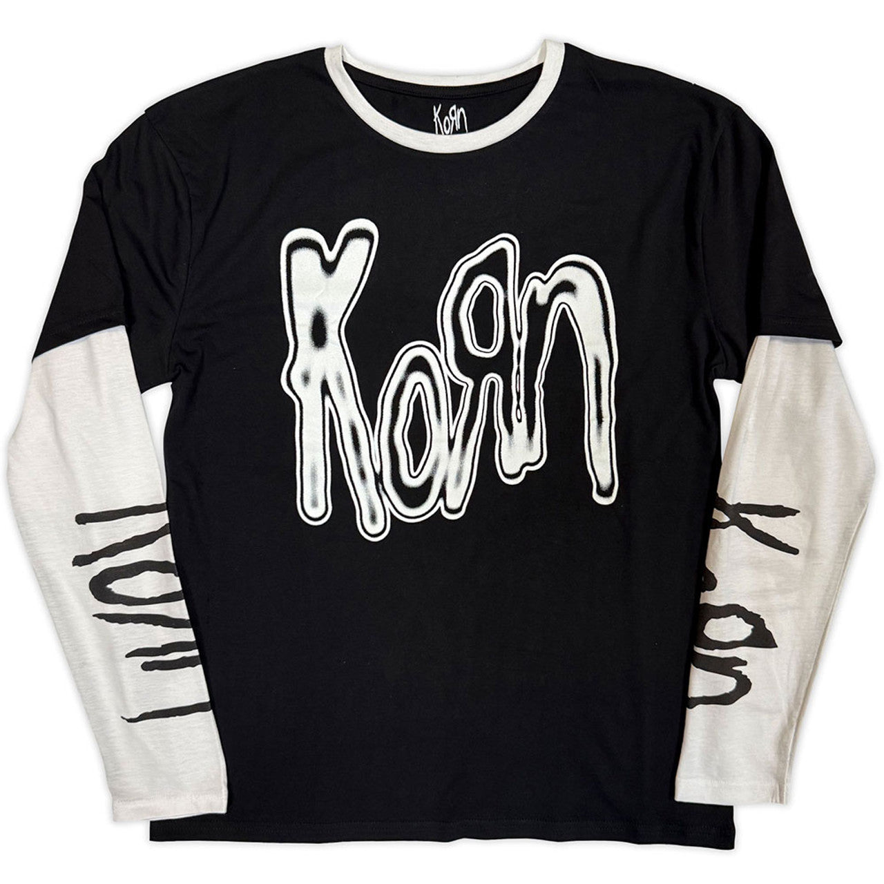 Korn Metallic Logo Layered Long Sleeve T-shirt