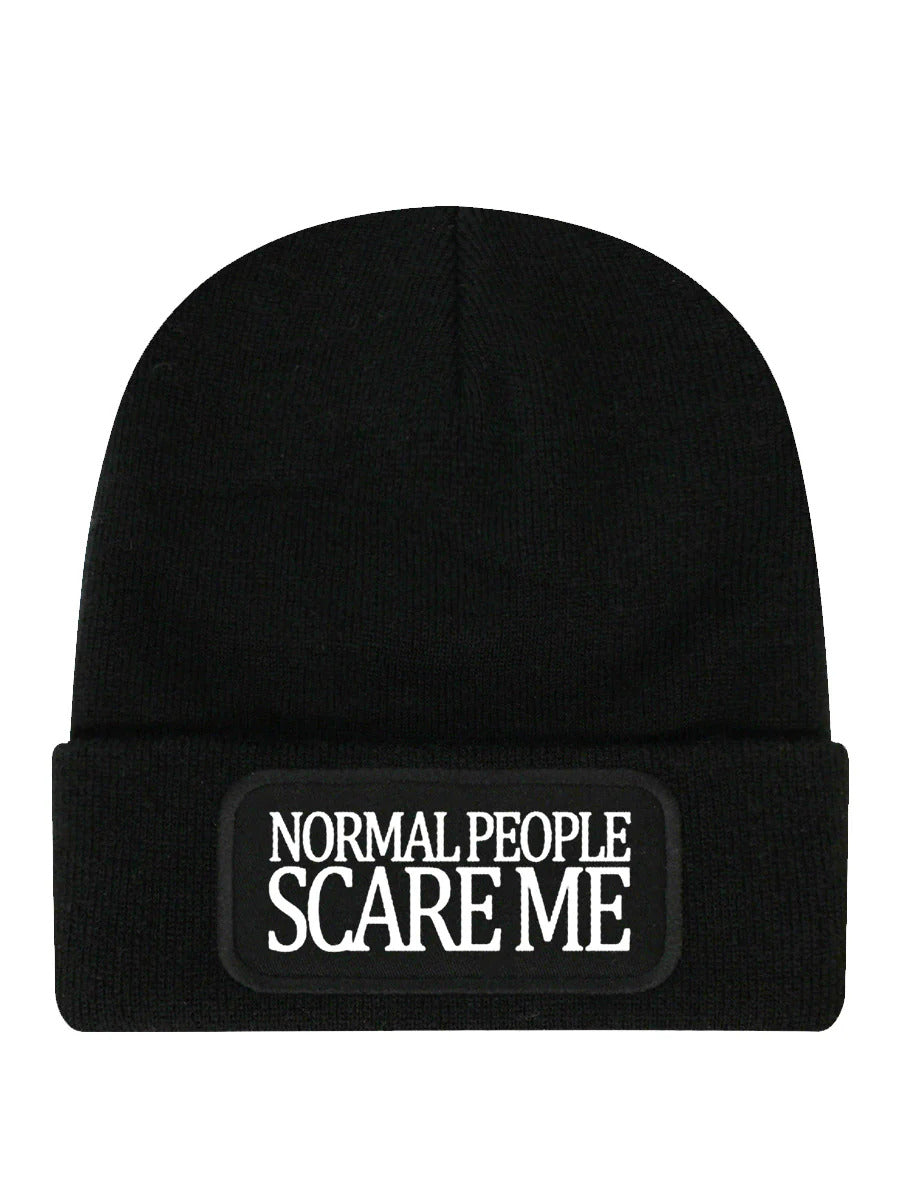 Normal People Scare Me Black Beanie