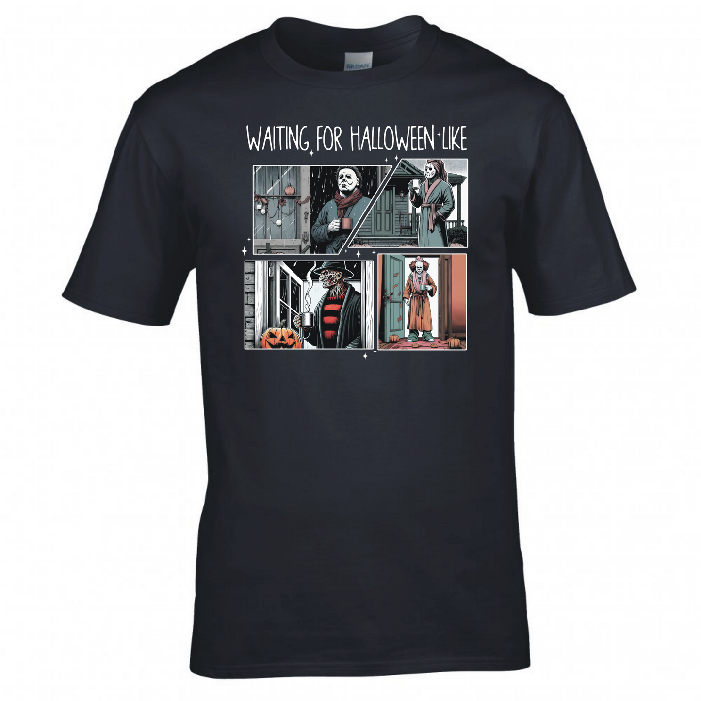 Waiting For Halloween Like, Horror Characters T-Shirt