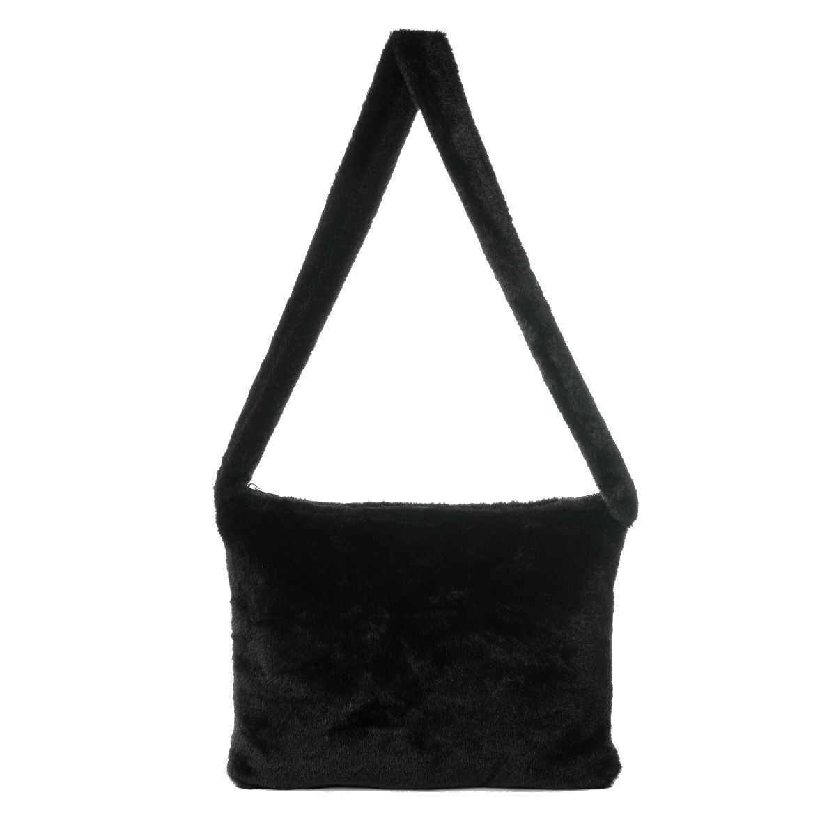 Fluffy Black Shoulder Bag