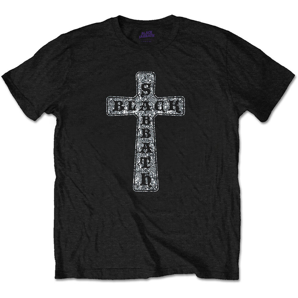 Black Sabbath Cross Diamante T-Shirt (Embellished)