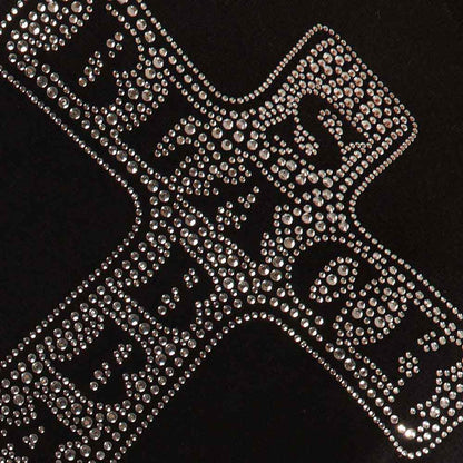 Black Sabbath Cross Diamante T-Shirt (Embellished)