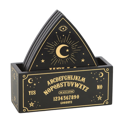 Black Talking Board Planchette Coaster Set