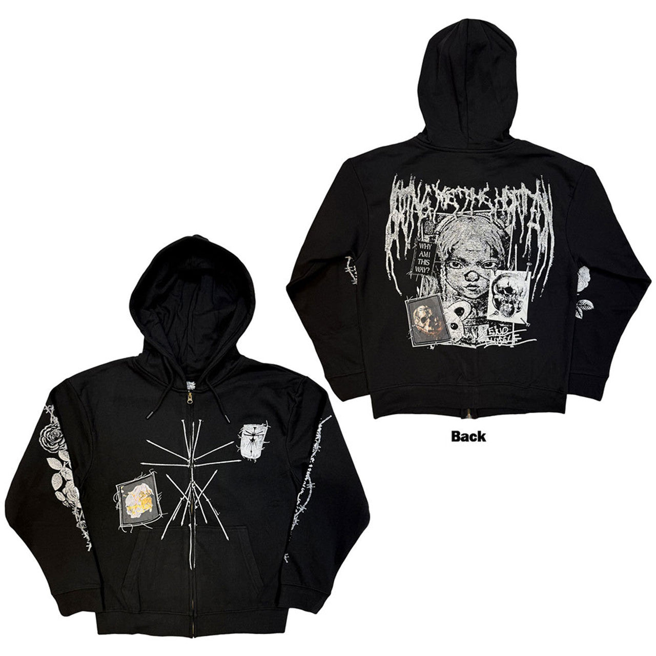 Bring Me The Horizon Nailed Symbol Zip Up Hoodie