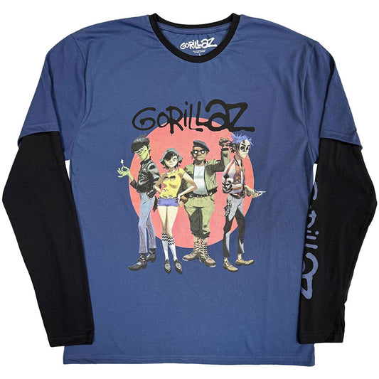 Gorillaz Group Circle Rise Layered Long Sleeve T-shirt