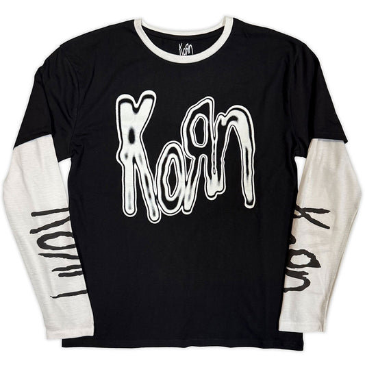 Korn Metallic Logo Layered Long Sleeve T-shirt