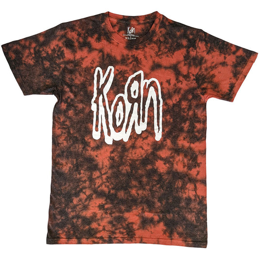 Korn Logo Outline T-shirt (Red) (Wash Collection)