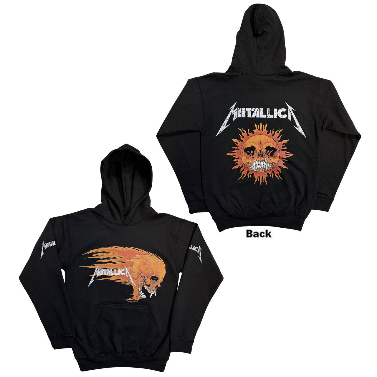 Metallica Worn Pushead Flaming Skull Hoodie