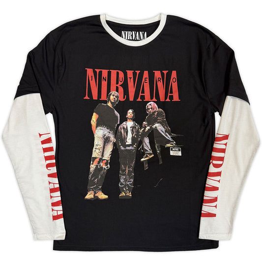 Nirvana In Utero Band Photo Layered Long Sleeve T-shirt