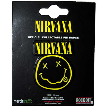 Nirvana Logo & Happy Face Cut Out Pin