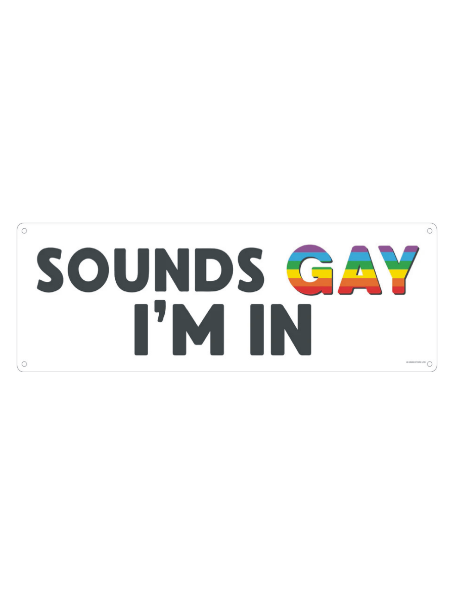 Sounds Gay I'm In Slim Tin Sign | Grindstore