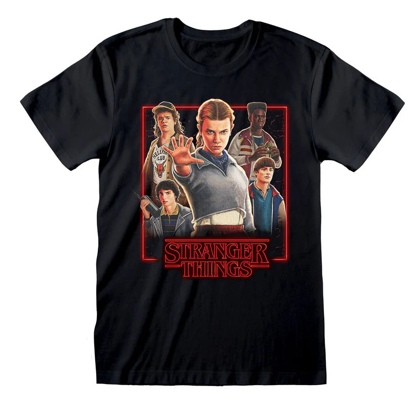 Stranger Things Characters In Glowing Box T-shirt