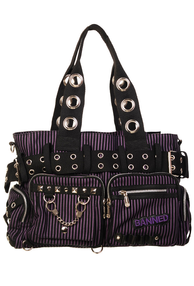 Banned Sweet Revenge Black & Purple Handbag - The Banned Apparel
